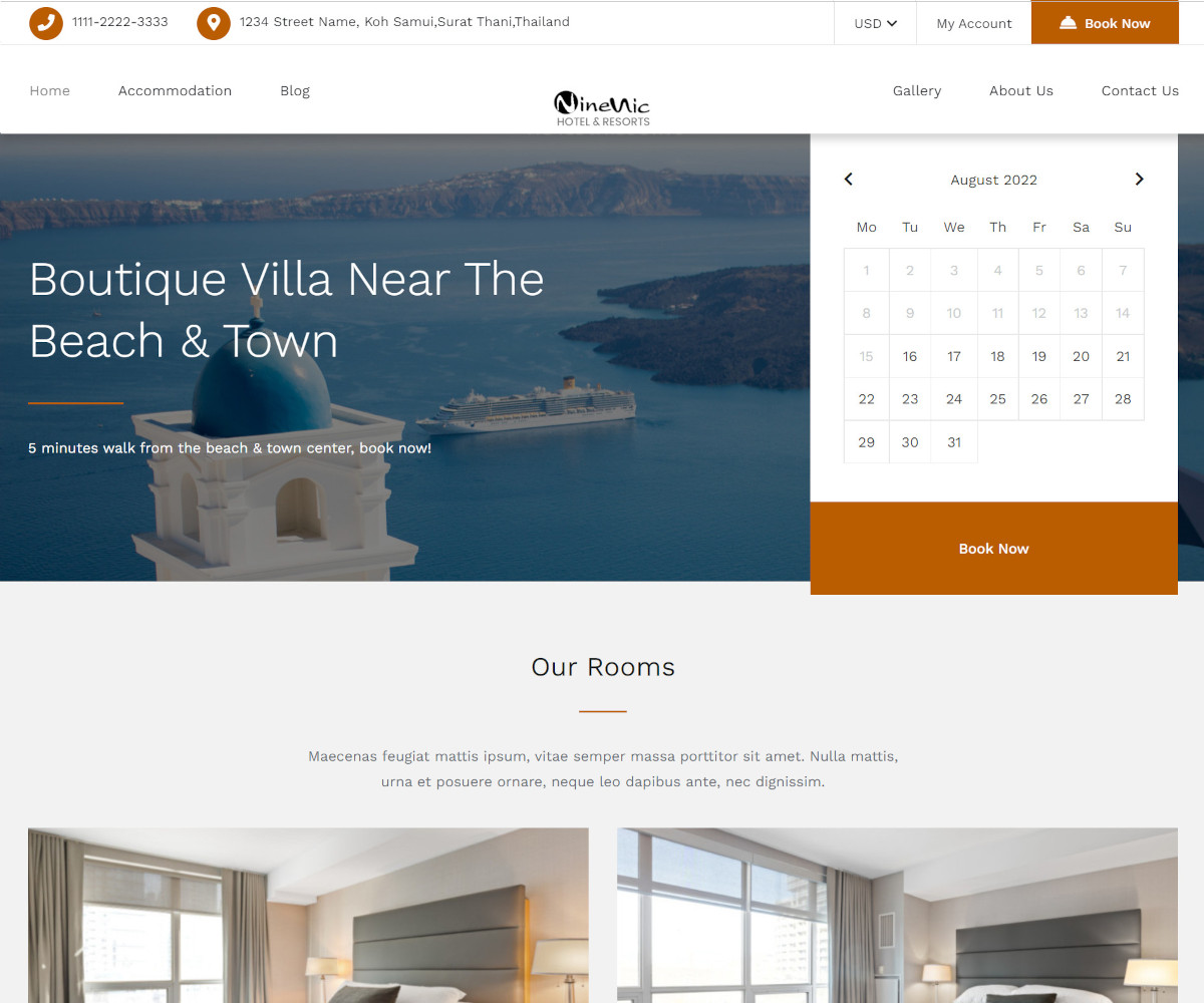 เว็บสำเร็จรูป ระบบจองที่พัก จองโรงแรม Hotel Booking มาพร้อมกับ Theme ที่สวยงาม