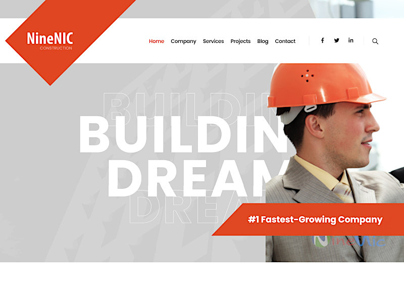 เว็บสำเร็จรูป ใช้งานง่ายเพียงลากและวาง Demo Theme - construction Business Wordpress Theme โดยเว็บไซต์สำเร็จรูป NineNic