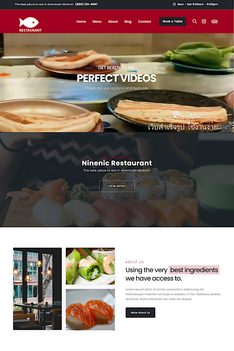 เว็บไซต์ร้านอาหาร - เว็บสำเร็จรูป Business Wordpress Theme พร้อม ธีม theme ยอดนิยม และ Template layouts มี Elements มากมายใช้งานง่ายเพียงลากและวาง (Drag and Drop)